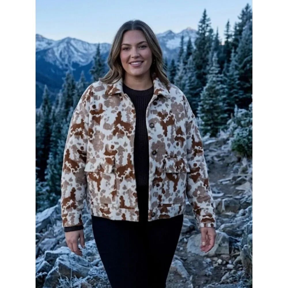 Sonoma Shirt/Jacket Sz 2X New Brown camo pattern